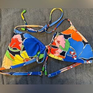 Kate Spade Multicolor Tie Front Bra Top Floral Bikini